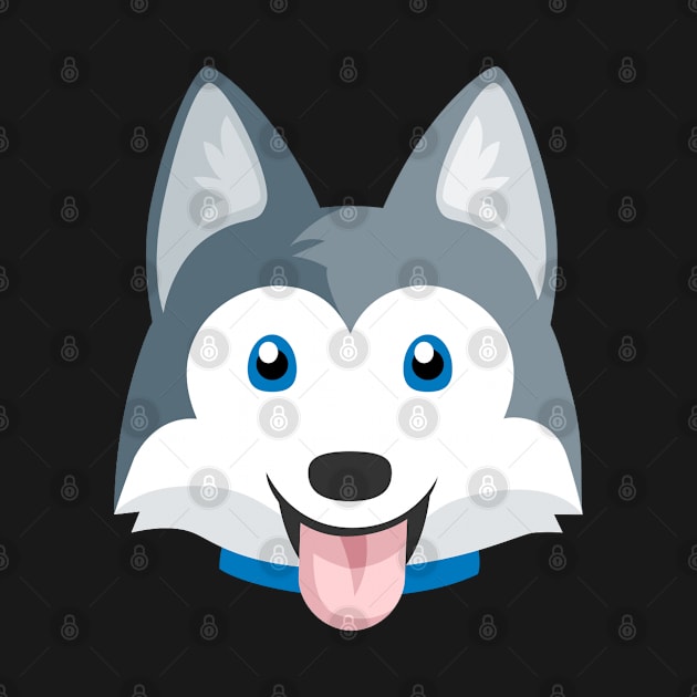 Siberian Husky - Cute Puppy Face for Dog Lovers by bigbikersclub