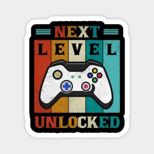 Retro Next Level Unlocked Funny Gamer Video Gaming Gift Magnet