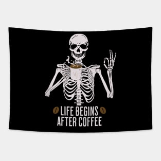 Life Begins After Coffee Tapestry