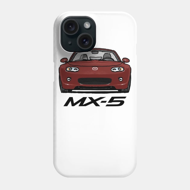 MX5 NC1 Copper Red Phone Case by Woreth