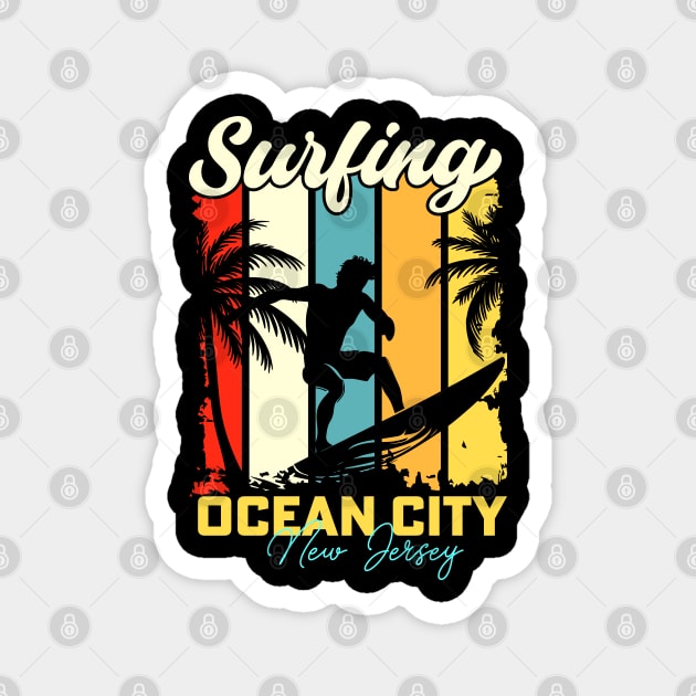 Surfing | Ocean City, New Jersey Magnet by T-shirt US