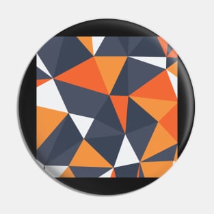 Modern Geometric Grey and Orange Pin