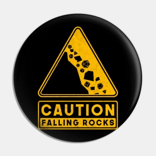 Caution Falling Rocks Pin