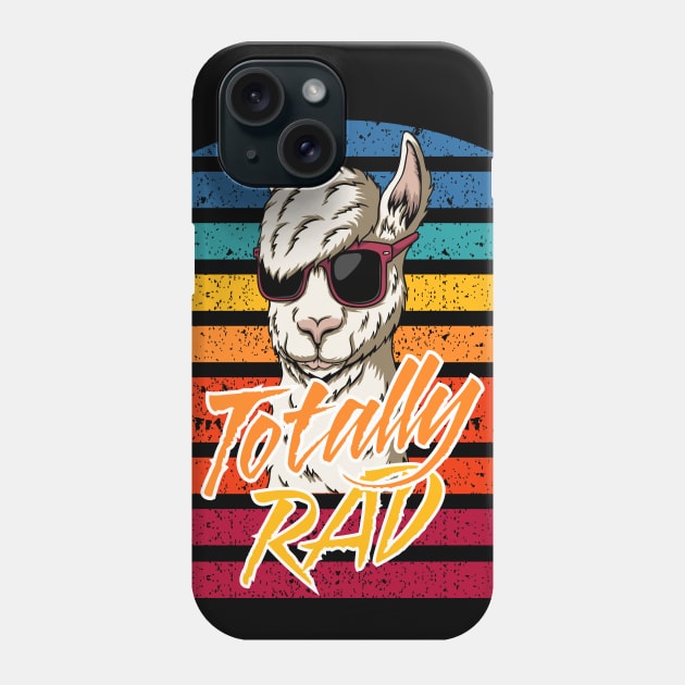 Totally Rad Retro Llama face gift Phone Case by BadDesignCo