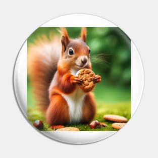 A Squirrel Enjoying a Cookie Pin