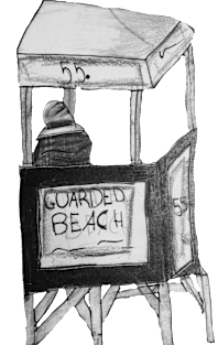 Black and white lifeguard stand Magnet