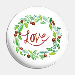 Christmas Love Wreath Pin