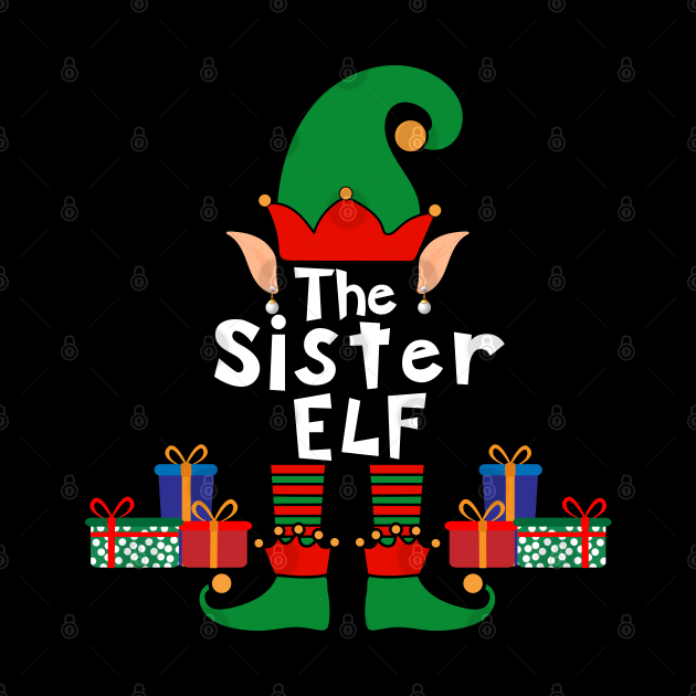 Funny Family Matching Christmas Sister Elf by Mind Your Tee