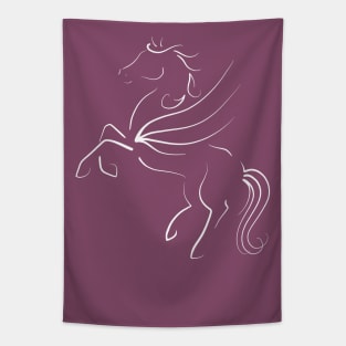 Rearing Black Pegasus Tapestry