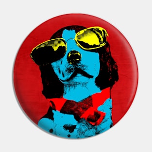 POP ART COOL STAR DOG Pin