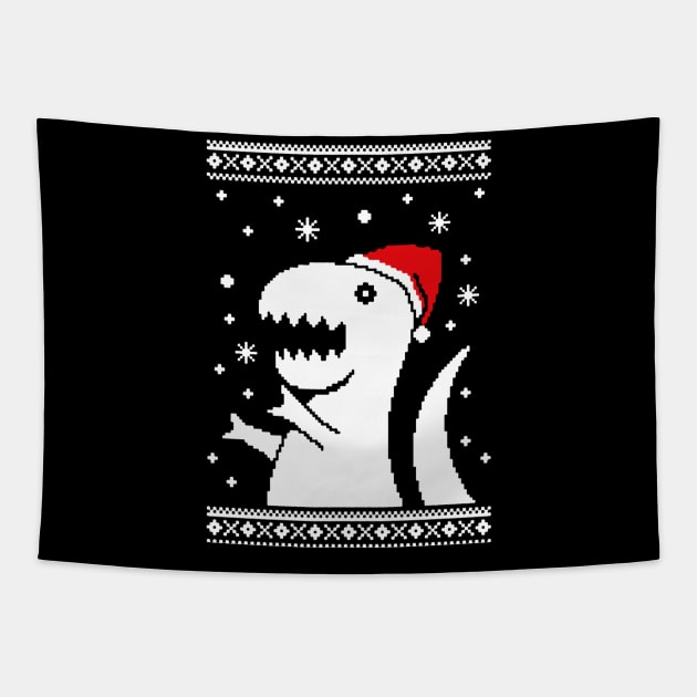 trex christmas Tapestry by crackdesign