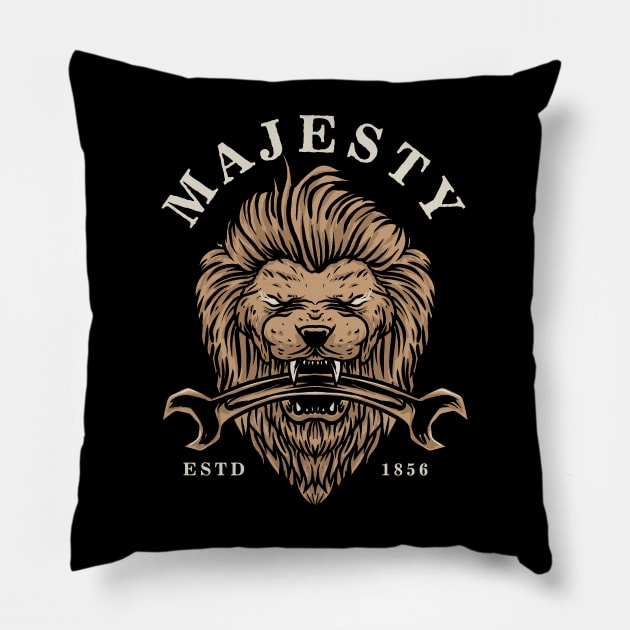 Majesty - Lion Head Pillow by Fledermaus Studio