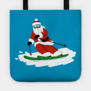 Skiing Santa Tote