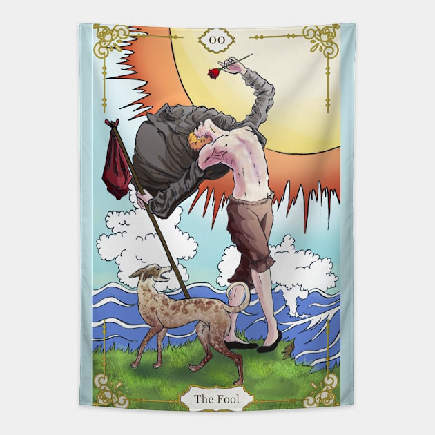 The Fool Tarot Design Tapestry by Beatriz Addams