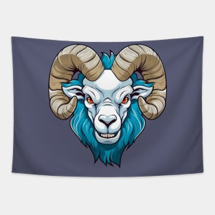 Ice ram, white and blue Tapestry