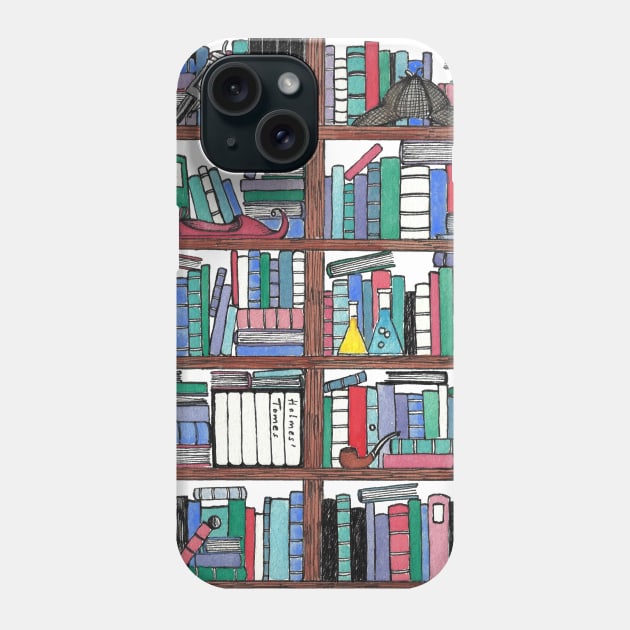 Holmes's Tomes Phone Case by BiblioartsbyEmma