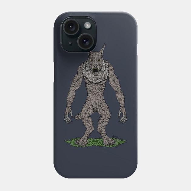 Dogman Cryptid or Werewolf Phone Case by AzureLionProductions