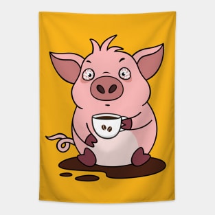 Wired Pig with Coffee Tapestry