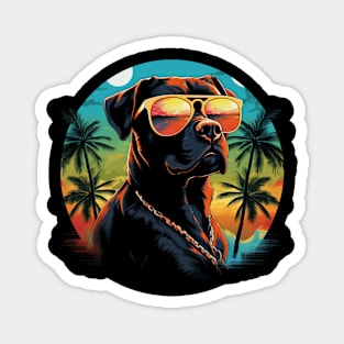 Retro Wave Staffordshire Terrier Dog Shirt Magnet