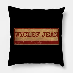 Wyclef Jean red Aliska text red gold retro Pillow