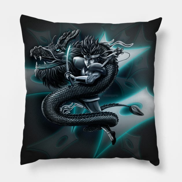 The fury of the ninja Pillow by monoguru