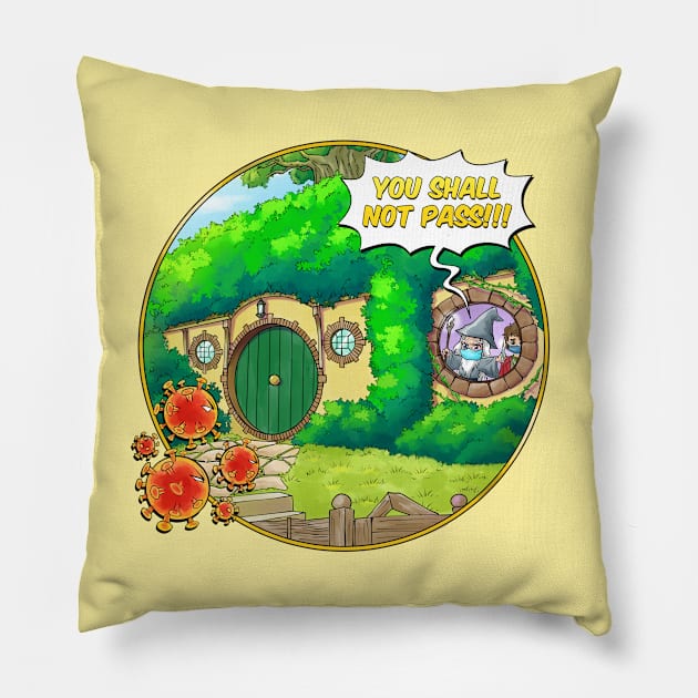 You will not pass, virus! Pillow by LuciaLemos