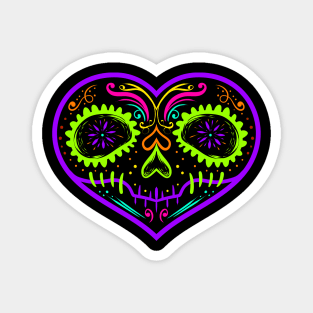 Heart Shaped Sugar Skull Painting For Day Of The Dead Magnet