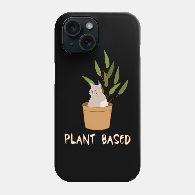 Funny Vegan Plant Based Kitty for Cat and Animal Lovers Phone Case by SeaAndLight