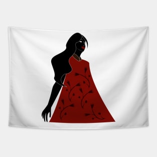 Lady in Red Tapestry