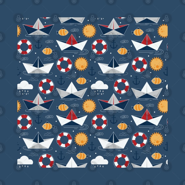 Paper Boats Children Pattern by Simplulina