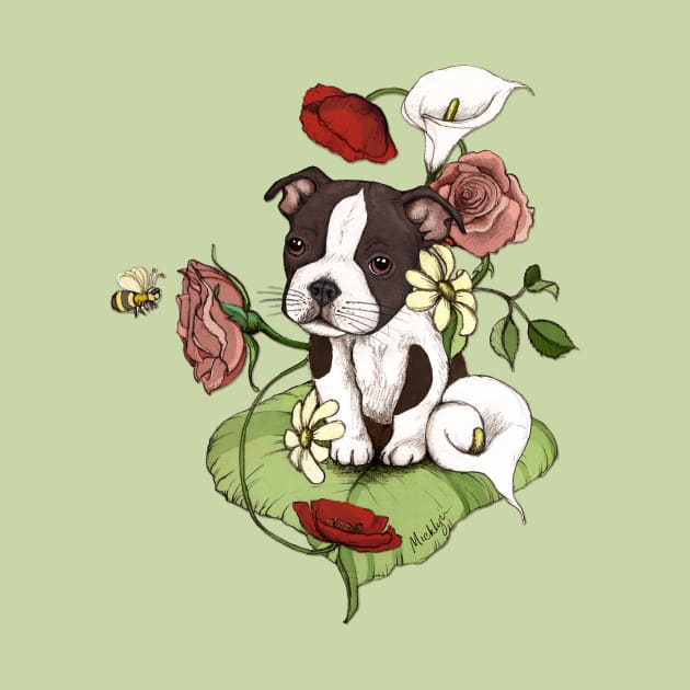 Boston Terrier Puppy Bouquet by micklyn