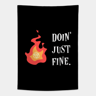 Doin Just Fine Funny D20 Dice Critical Fail Tapestry