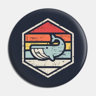 Retro Badge Whale Pin