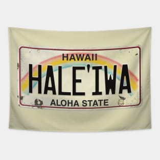 Vintage Hawaii License Plate HALEIWA Tapestry