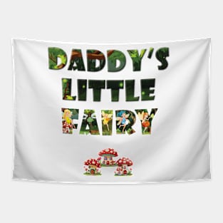 Daddy's Little Fairy - cute fairy letters magical word art design Tapestry