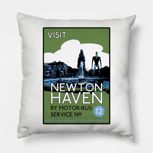 Visit Newton Haven Pillow by Paulychilds