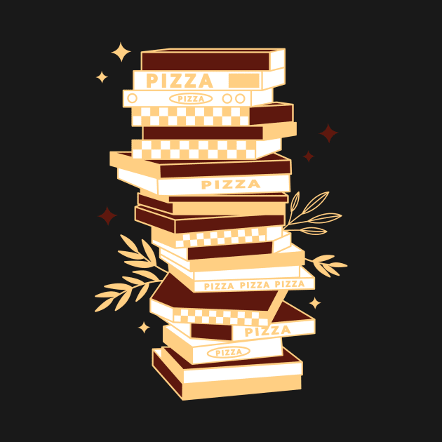Stacked Pizza Boxes by InkyArt
