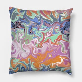 Liquid Graffiti Marbled Pattern Pillow