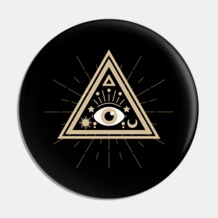 All Seeing eye Gold Pink Pin