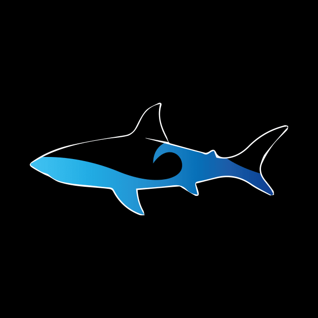 Surf the shark Black by JDP Designs