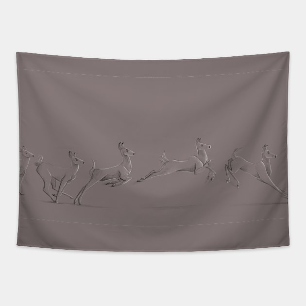 Running Deer Tapestry by Theesydsquid