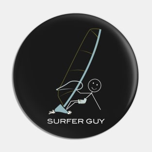 Funny Mens Windsurfing Design Pin