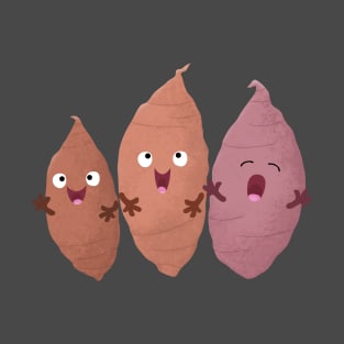 Cute singing sweet potatoes trio cartoon T-Shirt