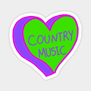 Cool Country Music Heart Magnet