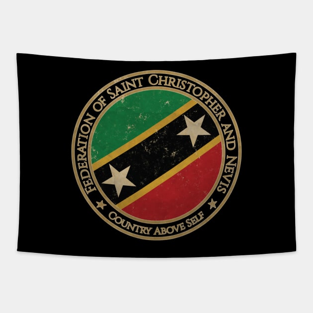 Vintage Federation of Saint Christopher Kitts and Nevis USA North America United States Flag Tapestry by DragonXX