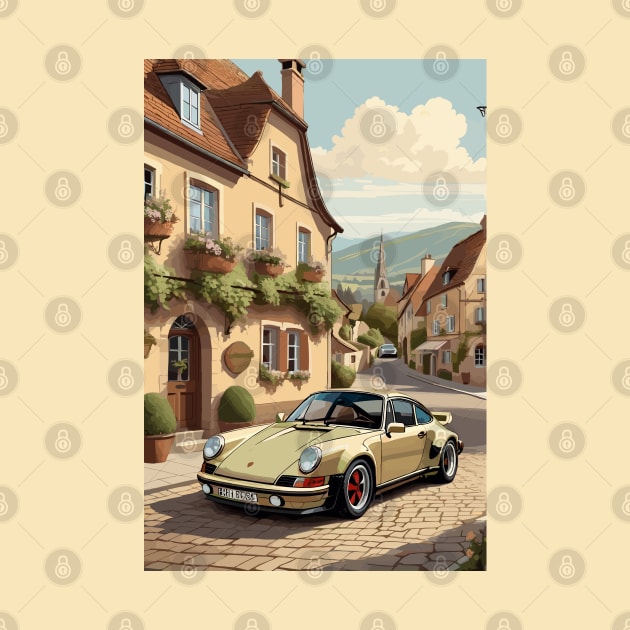 Cream German Classic Sports Car Poster by VENZ0LIC