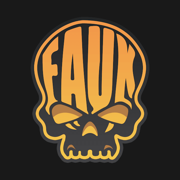 Faux Skull - Orange/Black by Faux_Freedom