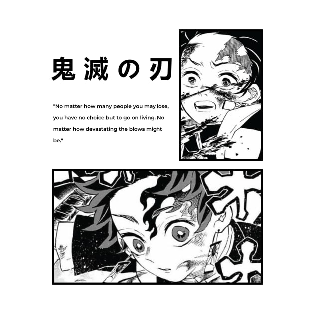 Tanjiro demon slayer quote for white by Shapwac12