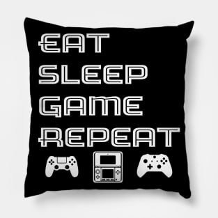 Eat Sleep Game Repeat Pillow