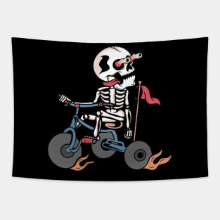 Skull and bicycle Tapestry